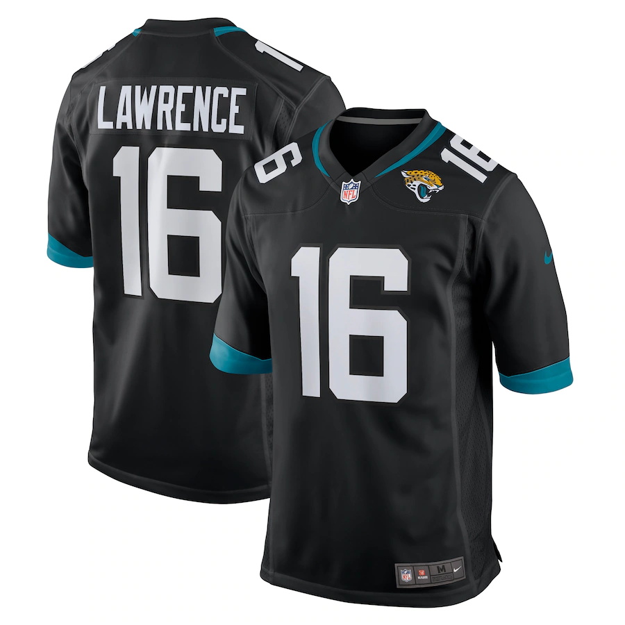 Custom Youth Jacksonville Jaguars #16 Trevor Lawrence Nike Black 2021 NFL Draft First Round Pick Alternate Game Jersey->youth nfl jersey->Youth Jersey